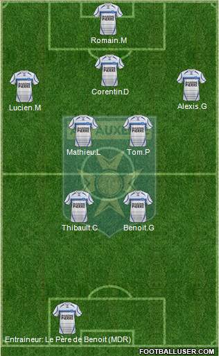 A.J. Auxerre 4-4-2 football formation