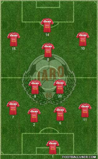 FF Jaro 4-2-3-1 football formation