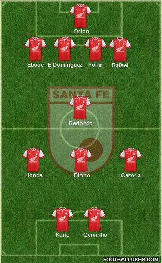Santa Fe CD 5-3-2 football formation