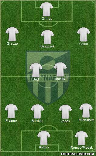 NK Nafta 3-4-3 football formation