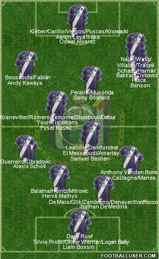 RSC Anderlecht 4-5-1 football formation