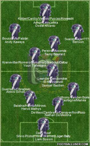 RSC Anderlecht 4-5-1 football formation