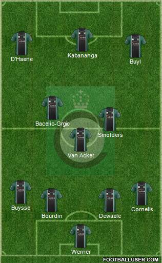 KSV Cercle Brugge 4-3-3 football formation