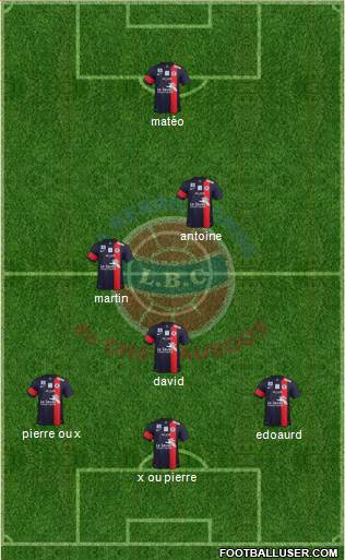 La Berrichonne de Châteauroux 4-3-2-1 football formation