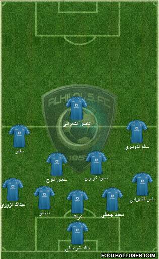 Al-Hilal (KSA) 3-5-1-1 football formation