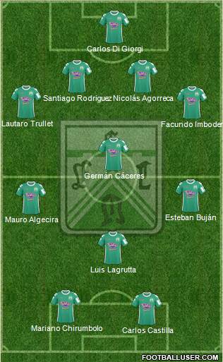 Ferro Carril Oeste 4-4-2 football formation