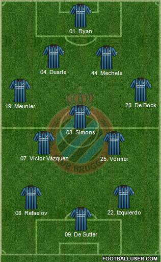 Club Brugge KV 4-3-3 football formation