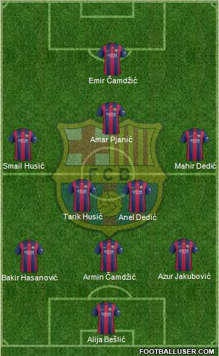 F.C. Barcelona 5-4-1 football formation