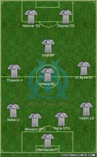 Olympique de Marseille 4-3-2-1 football formation