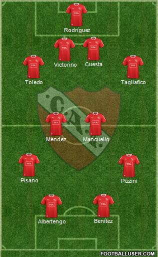 Independiente 4-4-2 football formation