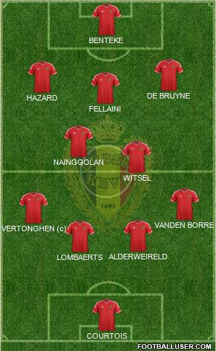 Belgium 4-2-3-1 football formation