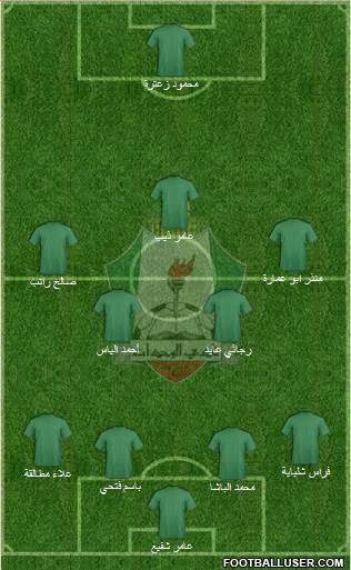 Al-Wehdat 4-2-3-1 football formation