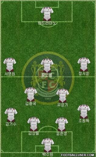 Daejeon Citizen 4-5-1 football formation