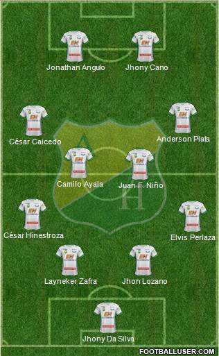 CD Atlético Huila 4-4-2 football formation