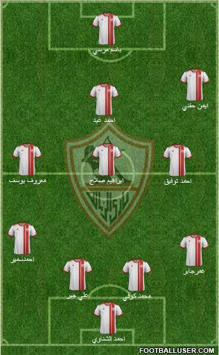 Zamalek Sporting Club 4-3-2-1 football formation