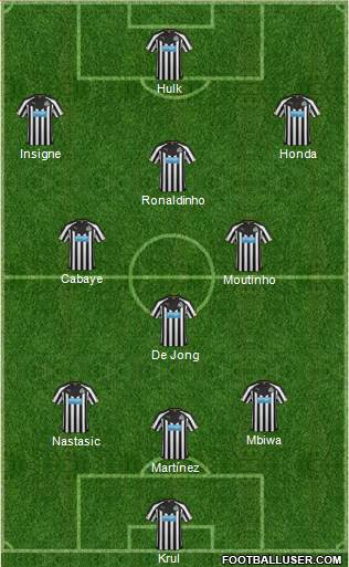 Newcastle United 3-5-1-1 football formation