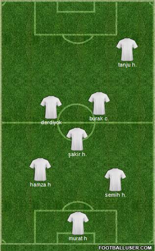 Pro Evolution Soccer Team 4-2-1-3 football formation