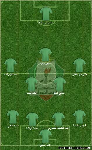 Al-Wehdat 4-3-2-1 football formation