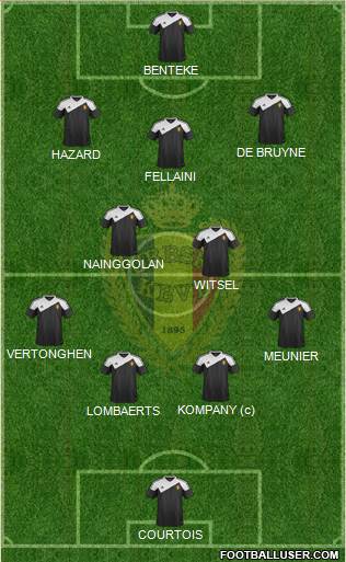 Belgium 4-2-3-1 football formation