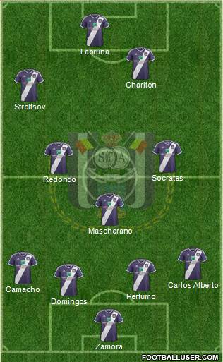 RSC Anderlecht 3-5-1-1 football formation