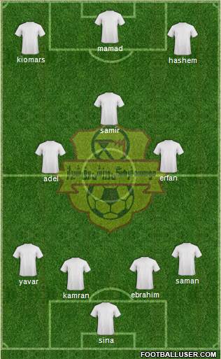 Bargh Shiraz 4-3-3 football formation
