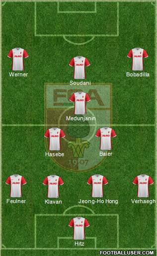 FC Augsburg 4-3-3 football formation