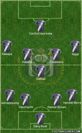 RSC Anderlecht 4-2-3-1 football formation