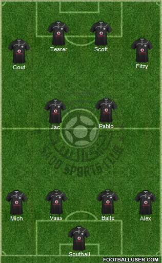 Al-Sadd Sports Club 4-2-4 football formation