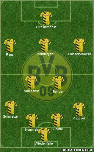 Borussia Dortmund 4-2-3-1 football formation