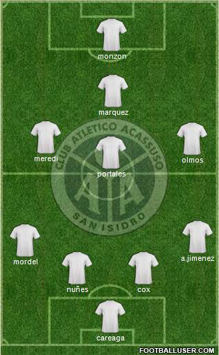 Acassuso 4-1-4-1 football formation
