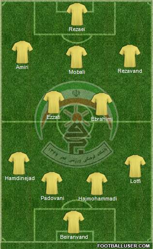 Moghavemat Shahid Sepasi Shiraz 4-2-3-1 football formation