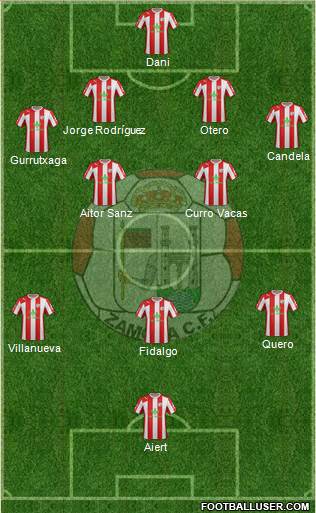 Zamora C.F. 4-2-3-1 football formation