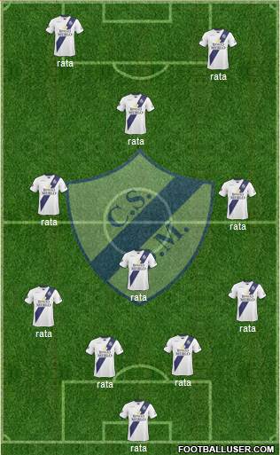 Deportivo Merlo 4-3-2-1 football formation