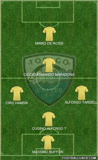 Tobago United FC 3-5-1-1 football formation