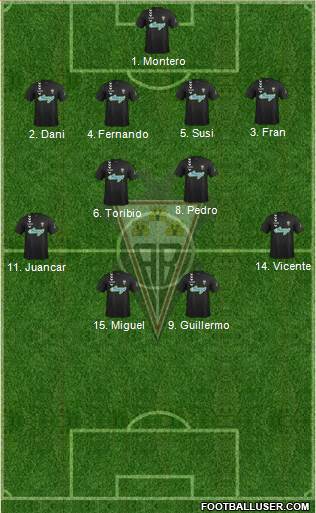 Albacete B., S.A.D. 3-5-1-1 football formation