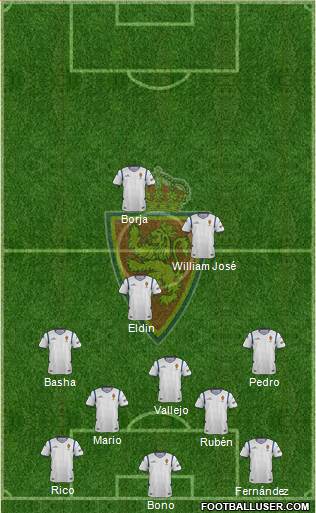R. Zaragoza S.A.D. 5-4-1 football formation