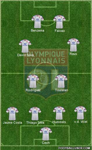 Olympique Lyonnais 4-2-2-2 football formation