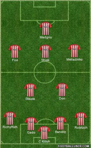 Southampton 4-3-1-2 football formation