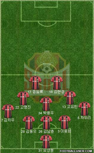 FC Seoul 5-3-2 football formation