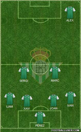 Real Betis B., S.A.D. 4-2-1-3 football formation