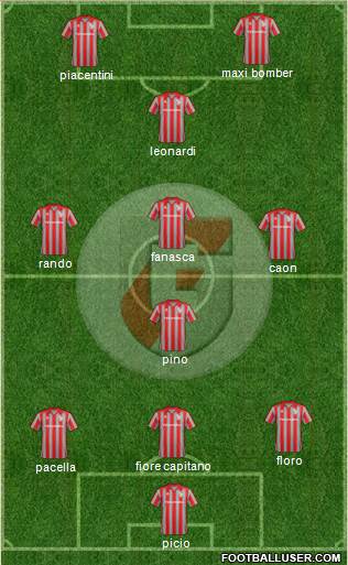 Giacomense 3-4-1-2 football formation