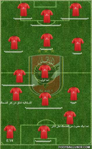 Al-Ahly Sporting Club 3-4-2-1 football formation