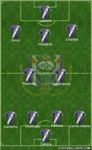 RSC Anderlecht 3-5-2 football formation