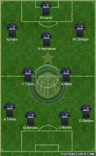 F.C. Internazionale 4-2-3-1 football formation