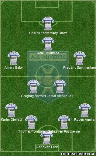 A.J. Auxerre 4-4-1-1 football formation