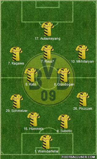 Borussia Dortmund 4-2-3-1 football formation