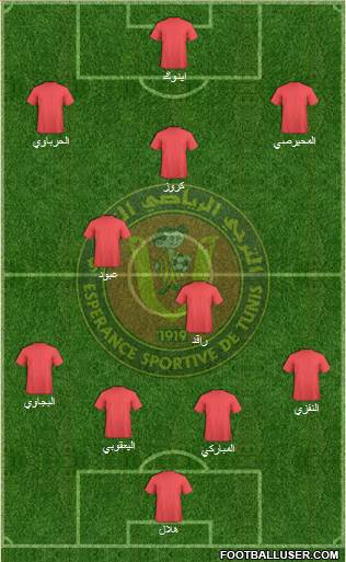 Espérance Sportive de Tunis 4-2-2-2 football formation