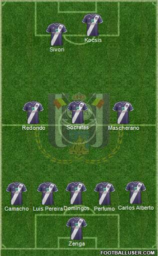 RSC Anderlecht 4-1-4-1 football formation