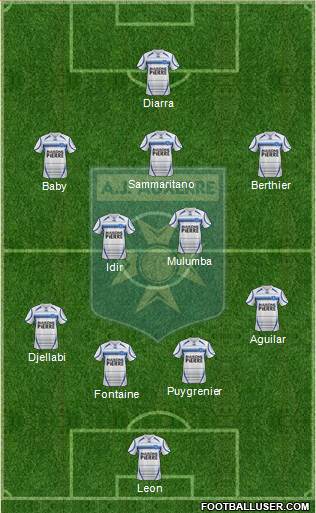 A.J. Auxerre 4-2-3-1 football formation