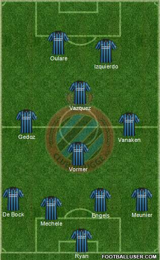 Club Brugge KV 4-4-2 football formation